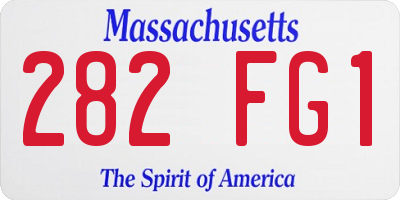 MA license plate 282FG1