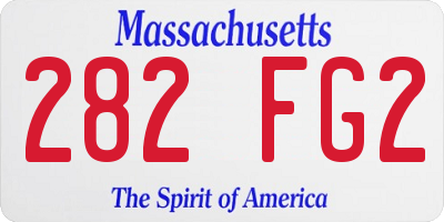 MA license plate 282FG2