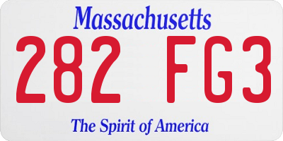 MA license plate 282FG3