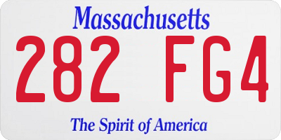 MA license plate 282FG4