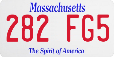 MA license plate 282FG5