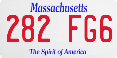 MA license plate 282FG6