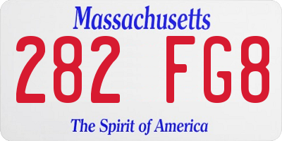 MA license plate 282FG8