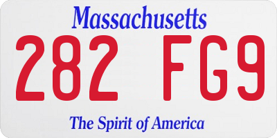 MA license plate 282FG9