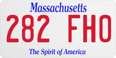 MA license plate 282FH0