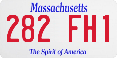 MA license plate 282FH1