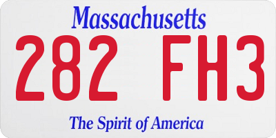 MA license plate 282FH3