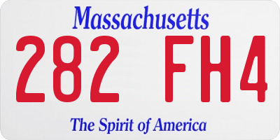 MA license plate 282FH4