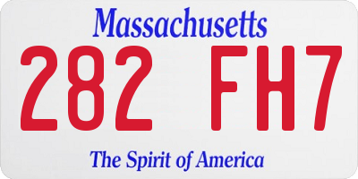 MA license plate 282FH7