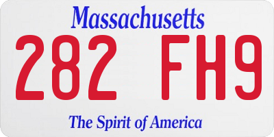 MA license plate 282FH9