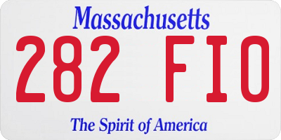 MA license plate 282FI0