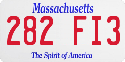 MA license plate 282FI3