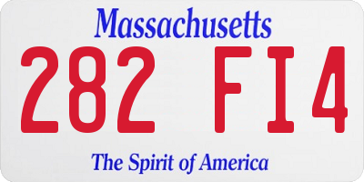 MA license plate 282FI4