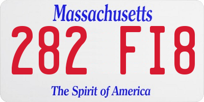 MA license plate 282FI8