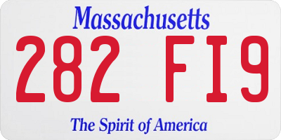 MA license plate 282FI9