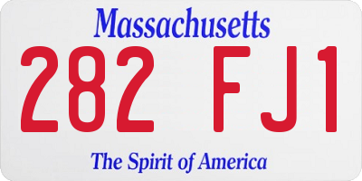 MA license plate 282FJ1