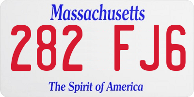 MA license plate 282FJ6