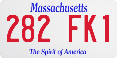 MA license plate 282FK1