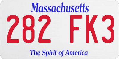 MA license plate 282FK3