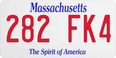 MA license plate 282FK4