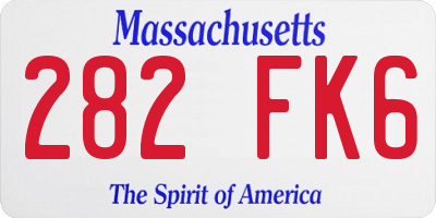 MA license plate 282FK6
