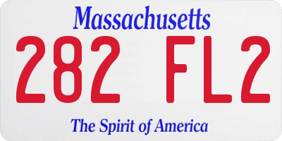 MA license plate 282FL2