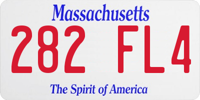 MA license plate 282FL4
