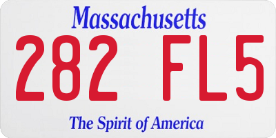 MA license plate 282FL5
