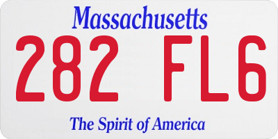 MA license plate 282FL6