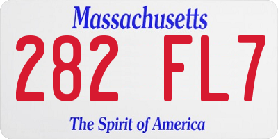 MA license plate 282FL7