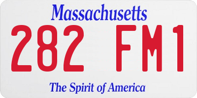 MA license plate 282FM1