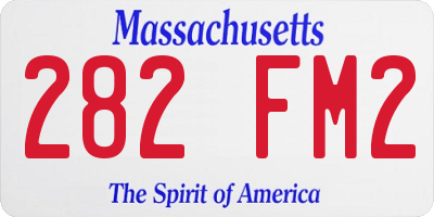 MA license plate 282FM2