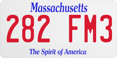 MA license plate 282FM3