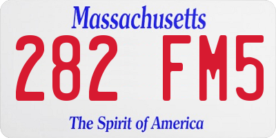 MA license plate 282FM5