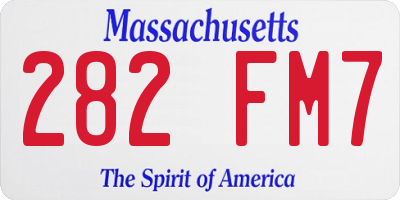 MA license plate 282FM7