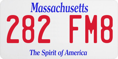 MA license plate 282FM8