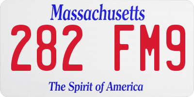 MA license plate 282FM9