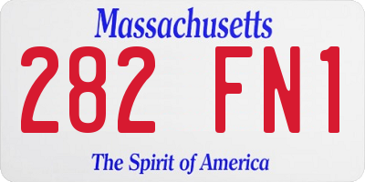 MA license plate 282FN1