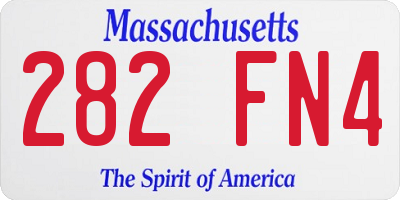 MA license plate 282FN4