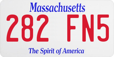 MA license plate 282FN5