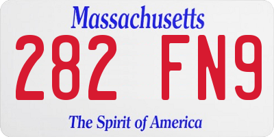 MA license plate 282FN9