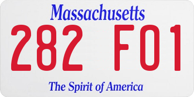 MA license plate 282FO1