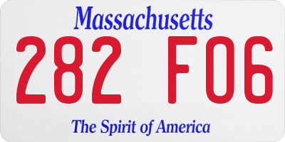 MA license plate 282FO6