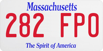MA license plate 282FP0