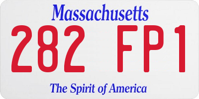 MA license plate 282FP1