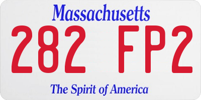 MA license plate 282FP2