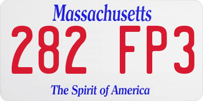 MA license plate 282FP3