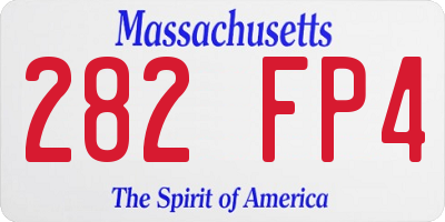 MA license plate 282FP4