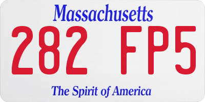 MA license plate 282FP5