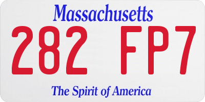 MA license plate 282FP7